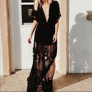Black Lace Maxi Romper🖤